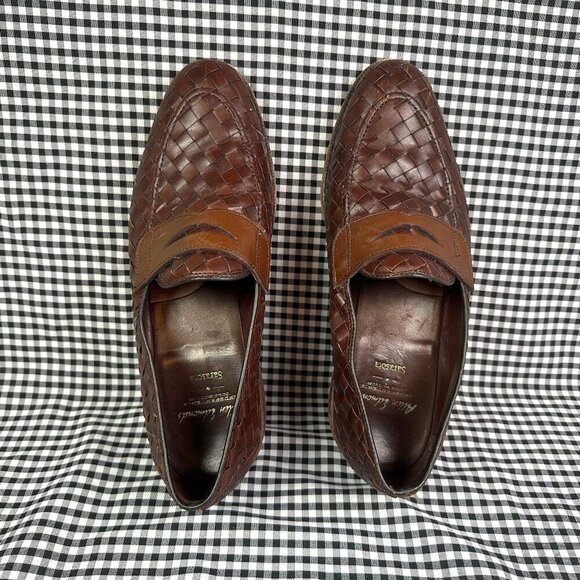 Allen Edmonds Sarasota Brown Leather Woven Loafer Men's Size 10 D - Picture 1 of 8